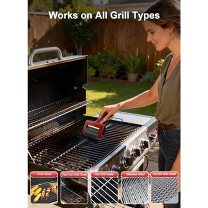 Electric Grill Brush Rechargeable 650RPM Spinning LED Stainless Steel Co... — View 8