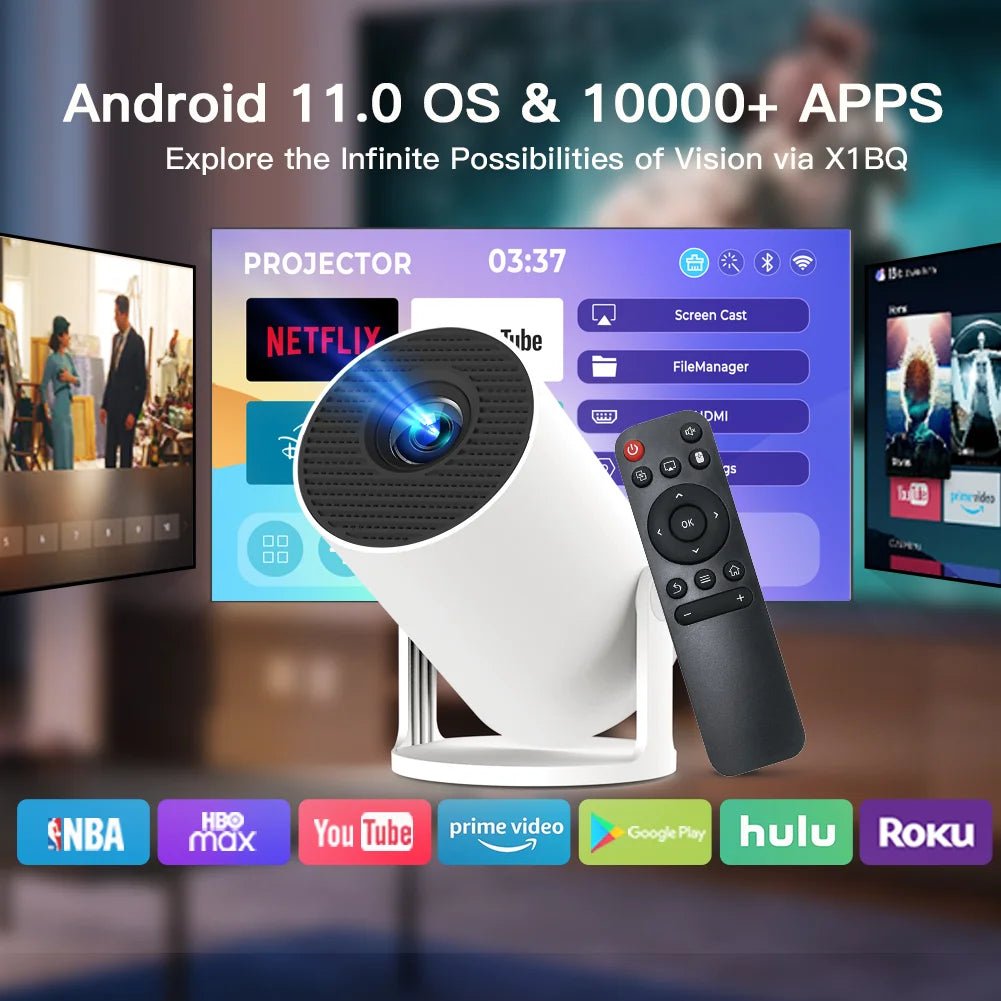 Mini Portable Projector 1080P WiFi Bluetooth Outdoor Movies – Auto Keystone 500 ANSI - GiftWave.co