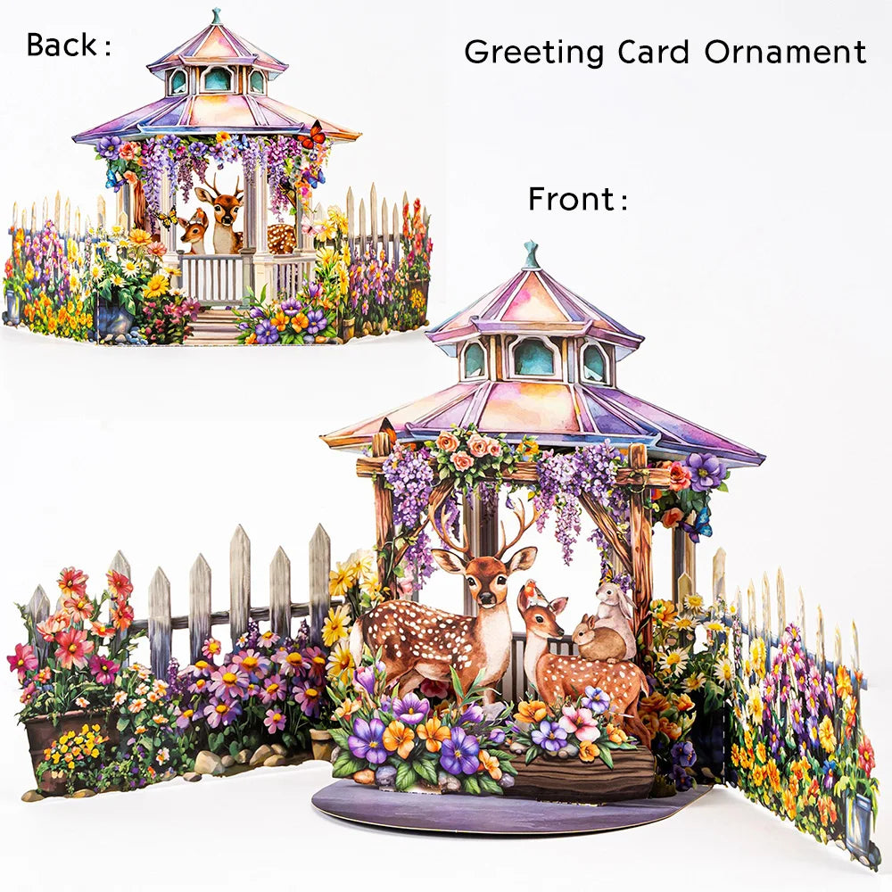 Premium 3D Pop-Up Flower Bouquet Card | Forever Floral Greeting Set