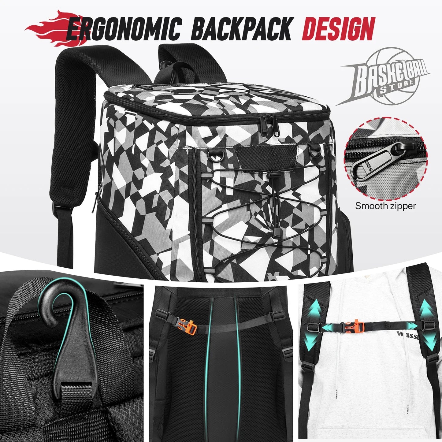 Basketball & Sports Training Backpack with Separate Compartments