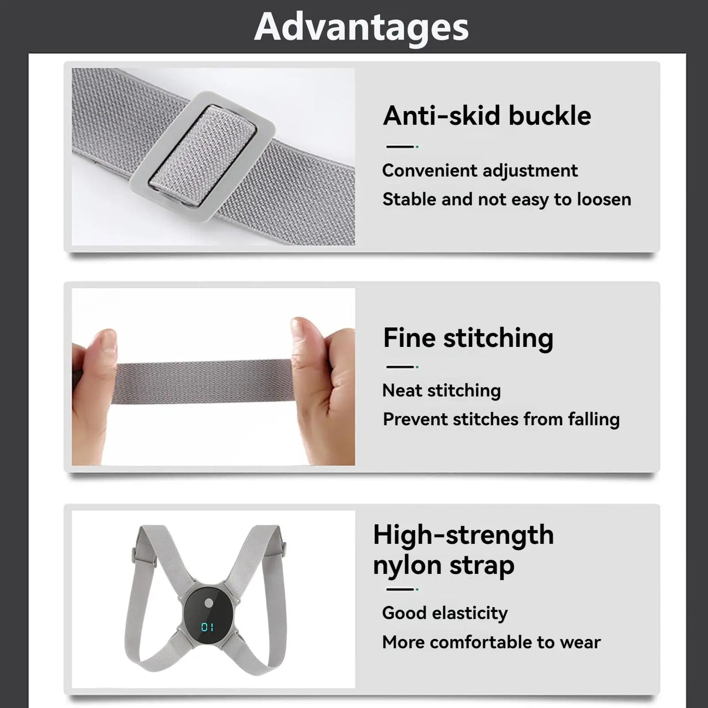 Smart Posture Corrector - Rechargeable Vibration Reminder for Hunchback - Adjustable Angle Training Belt - GiftWave.co