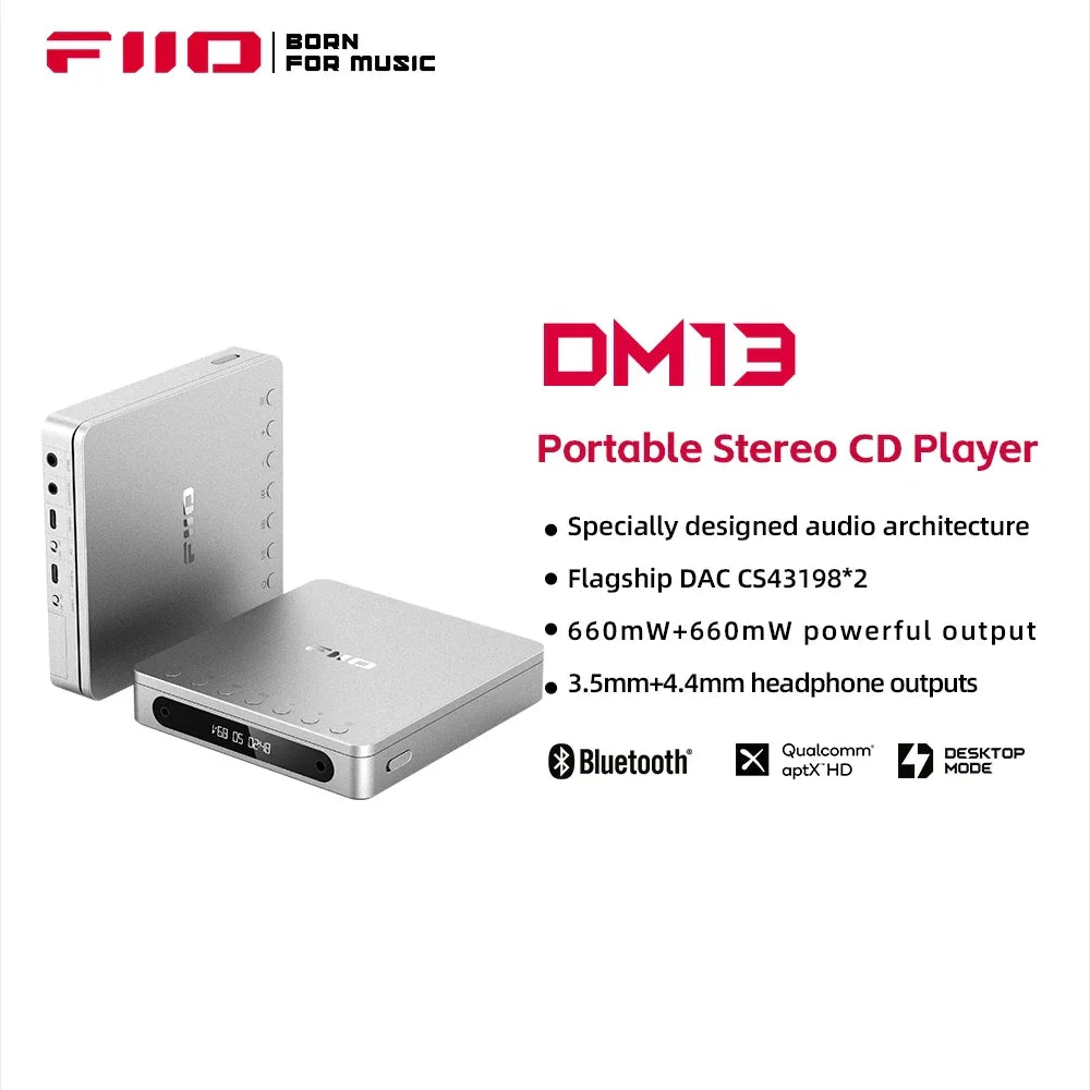 FiiO DM13 Portable Hifi Bluetooth Stereo CD Player 3.5mm/4.4mm