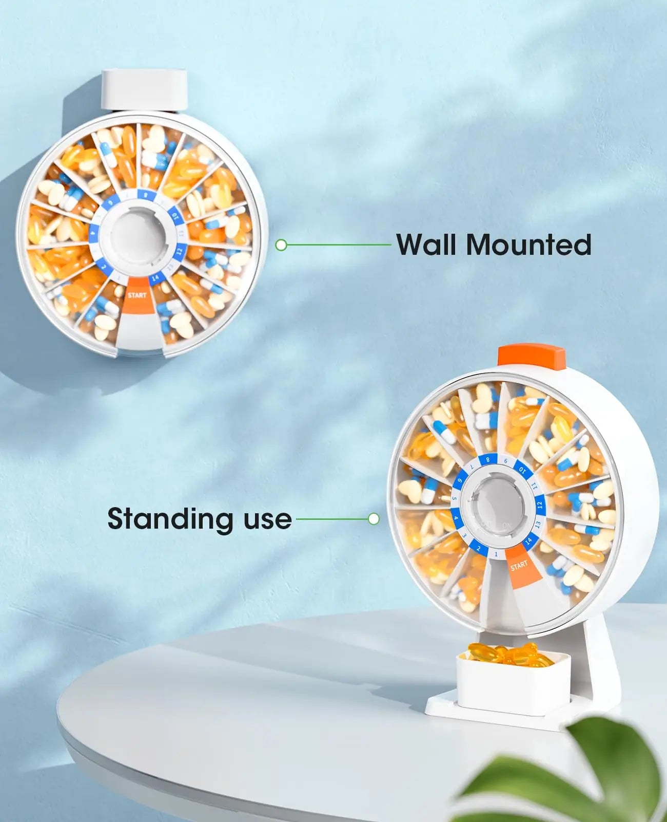 14-Day Smart Pill Organizer – Wall-Mounted & Tabletop Medicine Dispenser... — View 7