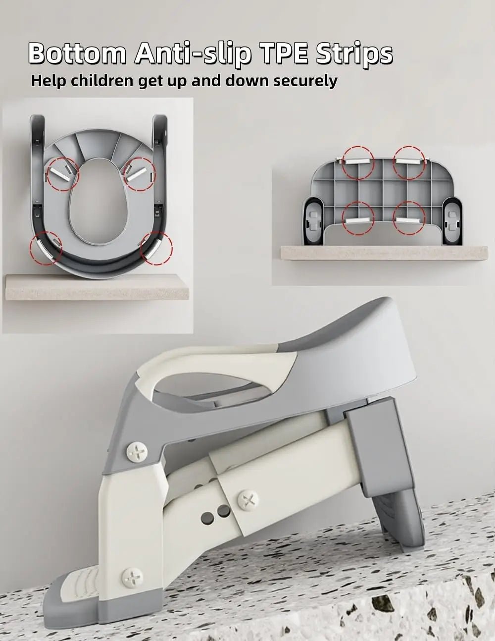 3-in-1 Toddler Potty Training Seat with Steps - Adjustable Toilet Ladder... — View 5