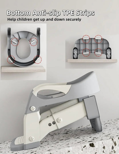 3-in-1 Toddler Potty Training Seat with Steps - Adjustable Toilet Ladder... — View 5