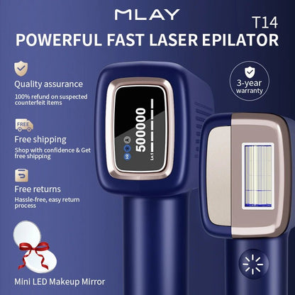 MLAY T14 IPL Hair Removal Device 0.5s Flash Replaceable Lamp Ice Cooling Permanent Epilator Men Women - GiftWave.co