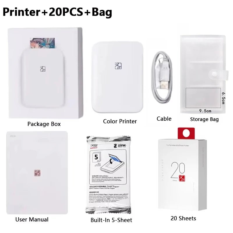 Portable Color Photo Printer Bluetooth Mini Mobile Pocket Printer 2x3 In... — View 8