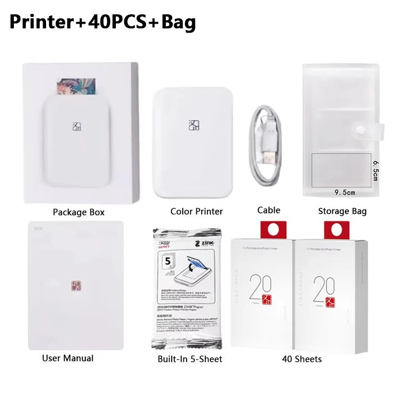 Portable Color Photo Printer Bluetooth Mini Mobile Pocket Printer 2x3 In... — View 7