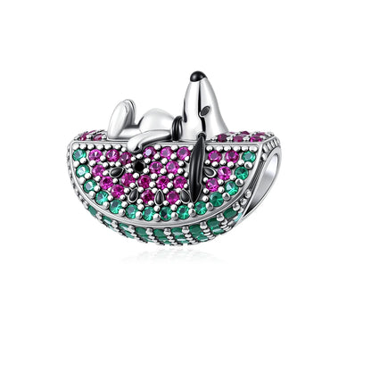 Miniso x Peanuts™ 925 Sterling Silver Snoopy Charm | Popcorn & Watermelon Edition