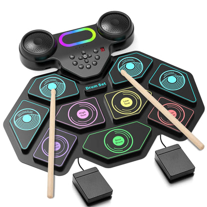 9-Pad Portable Smart Electronic Drum Kit — View 2