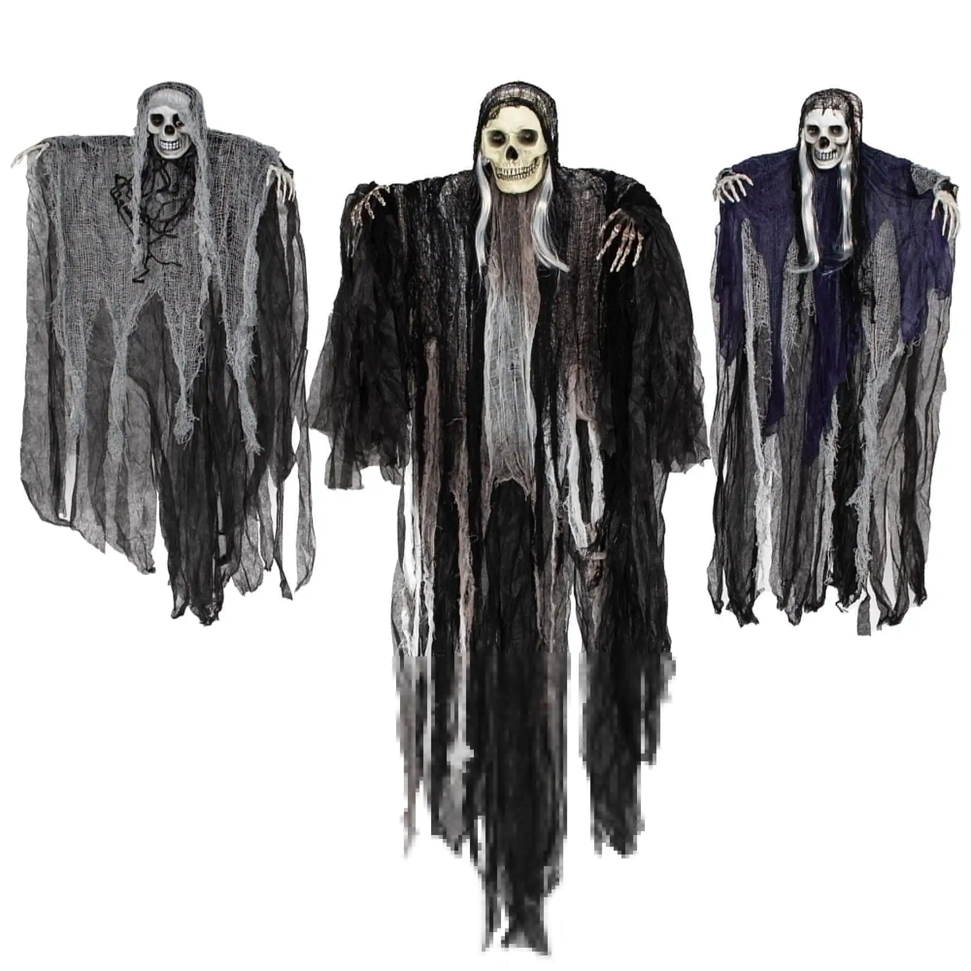 3 Pack Hanging Ghost Skeleton Grim Reaper Halloween Decorations, Scary O... — View 2