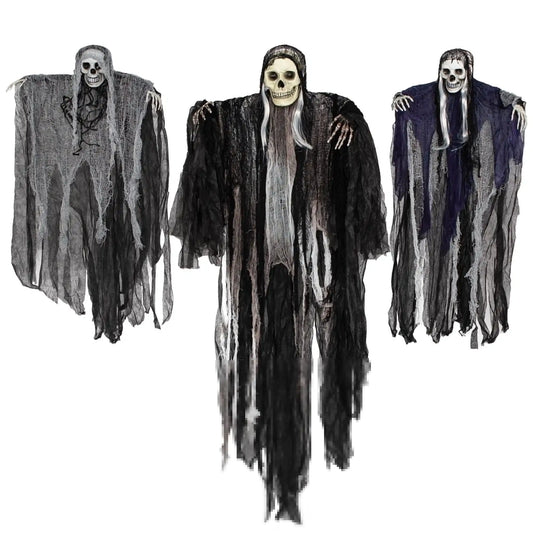 3 Pack Hanging Ghost Skeleton Grim Reaper Halloween Decorations, Scary O... — View 2