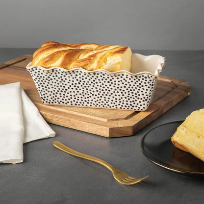 ArtisanBake™ 9-Inch Nonstick Ceramic Loaf Pan | Professional Dot Pattern Bakeware