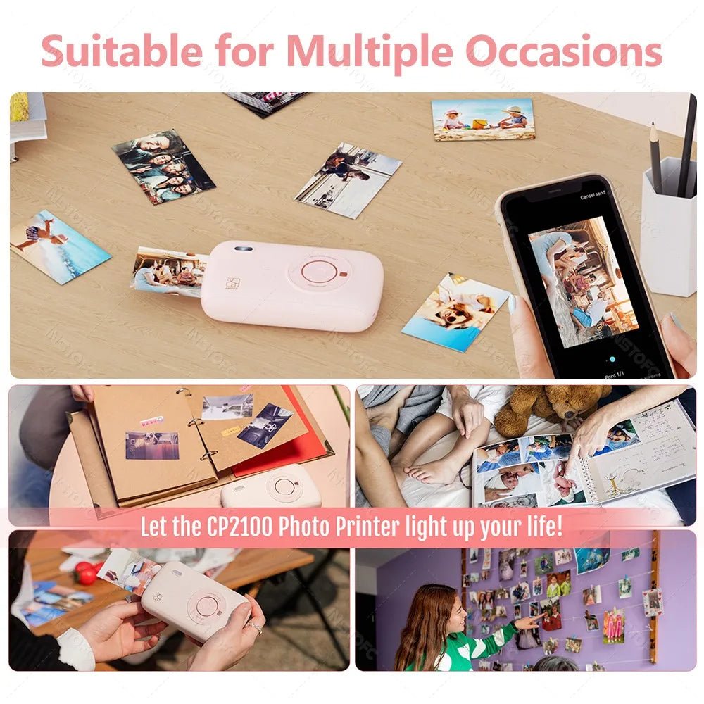 Portable Color Photo Printer 300DPI Wireless 2x3 Inch Travel Picture Pri... — View 4