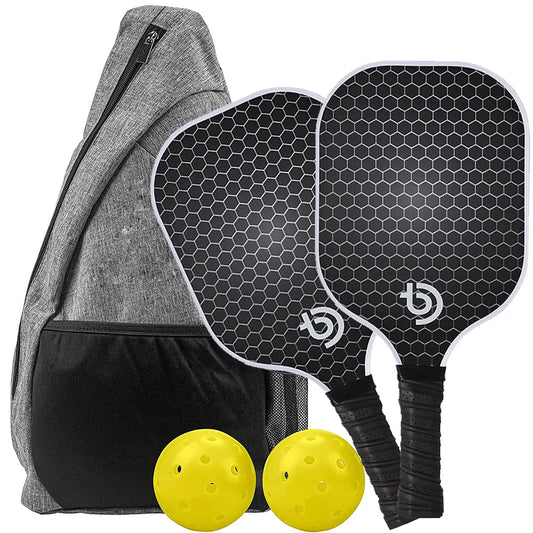 Pickleball Paddles Set 2 Graphite Carbon Fiber USAPA Approved Lightweight Indoor Outdoor All Ages Bag - GiftWave.co