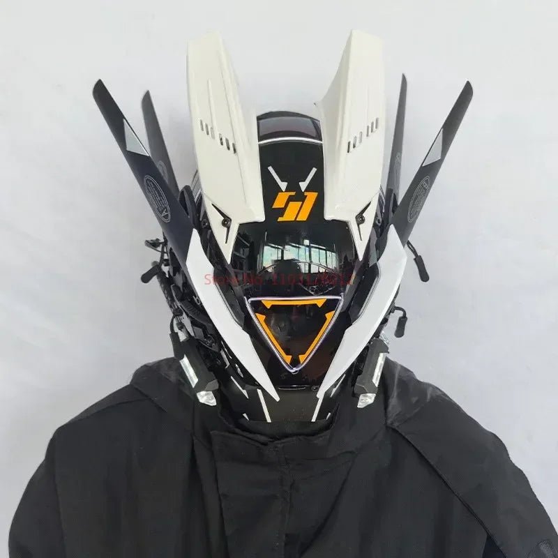 Cyberpunk Helmet Shinobi Mask: Robot Samurai Armor with LED Light — View 17