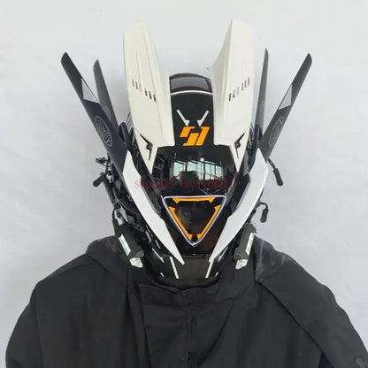 Cyberpunk Helmet Shinobi Mask: Robot Samurai Armor with LED Light — View 17