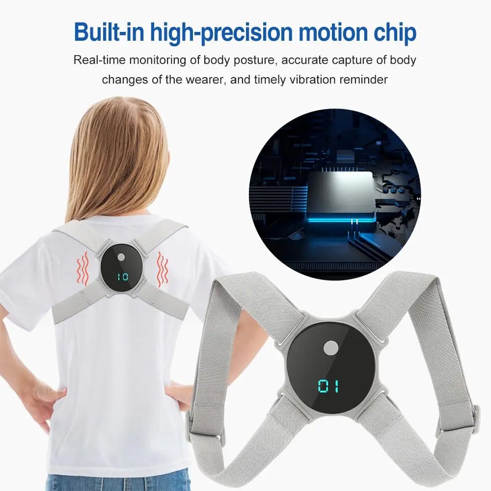 Smart Posture Corrector - Rechargeable Vibration Reminder for Hunchback - Adjustable Angle Training Belt - GiftWave.co