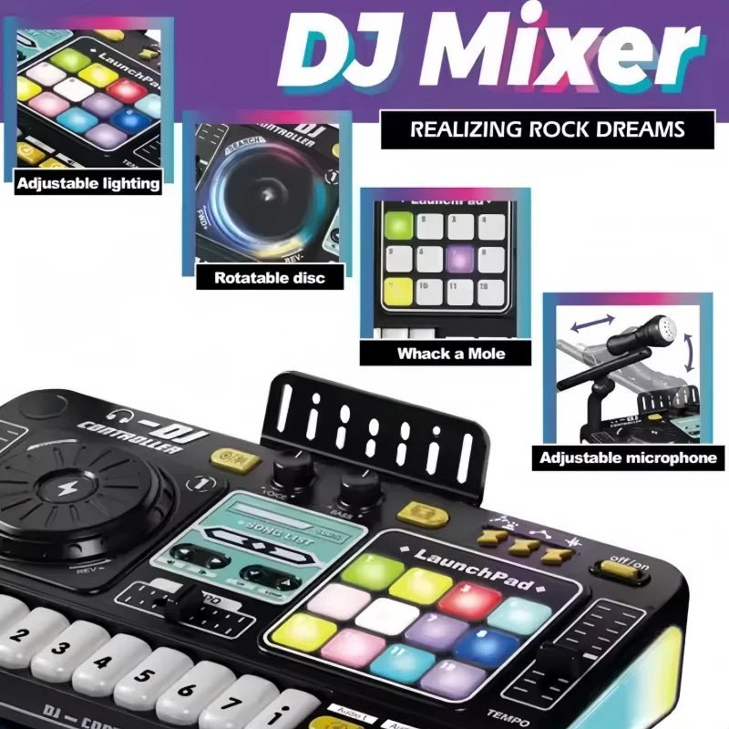 Kids Simulation DJ Mixer Controller | Multifunctional Musical Learning Toy — View 3