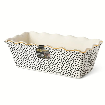 ArtisanBake™ 9-Inch Nonstick Ceramic Loaf Pan | Professional Dot Pattern Bakeware