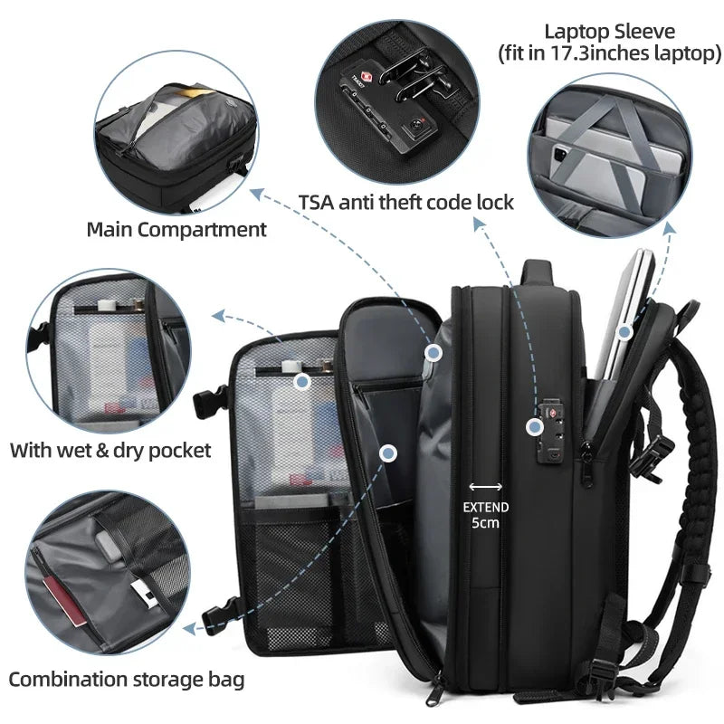 AeroVac™ 17-Inch Hybrid Compression Backpack | The Ultimate Space-Saver for 2026