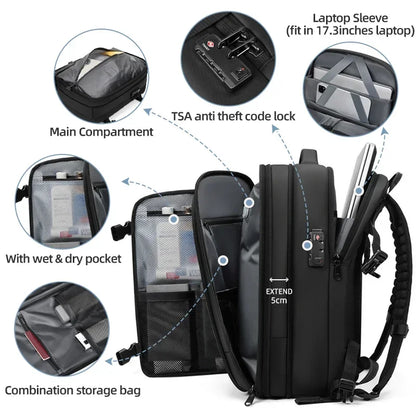 AeroVac™ 17-Inch Hybrid Compression Backpack | The Ultimate Space-Saver for 2026