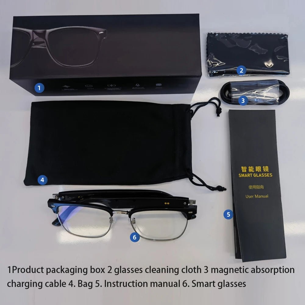 AI Smart Glasses Camera Open-Ear Speaker Voice Assistant UV Sport Sungla... — View 4