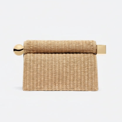 Nappa Leather Roll - Up Clutch Bag – Folding Chain Crossbody, Evening Shoulder Pouch, Designer Women's Party Bag - GiftWave.co