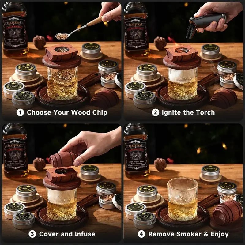 Cocktail Smoker Kit with Torch – Oak Smoke Top, 6 Wood Chip Flavors, Whi... — View 2