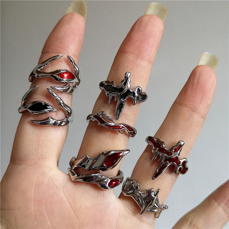 DarkAesthetic™ Gothic Cross Ring | Punk Irregular Y2K Grunge Jewelry