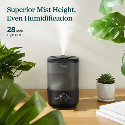 Top - Fill Humidifier 2.5L 360° Nozzle Auto Shut - Off Quiet Cool Mist Baby Bedroom Plants Black - GiftWave.co