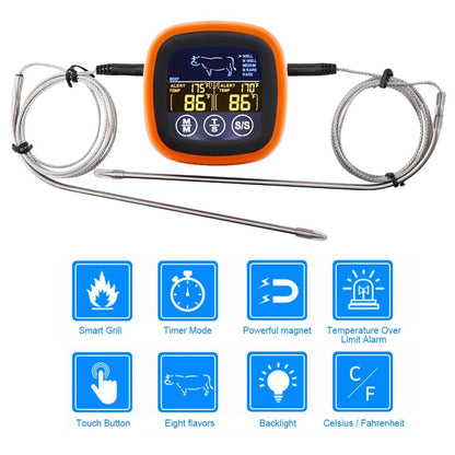 Dual Probe Digital Kitchen Meat Thermometer Touch Screen BBQ Food Temper... — View 3