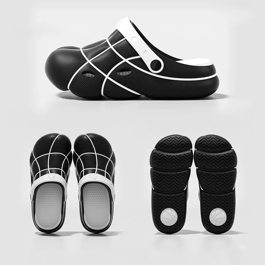 Basketball Design Men's Slides EVA Thick Sole Platform Slippers Sports B... — View 3