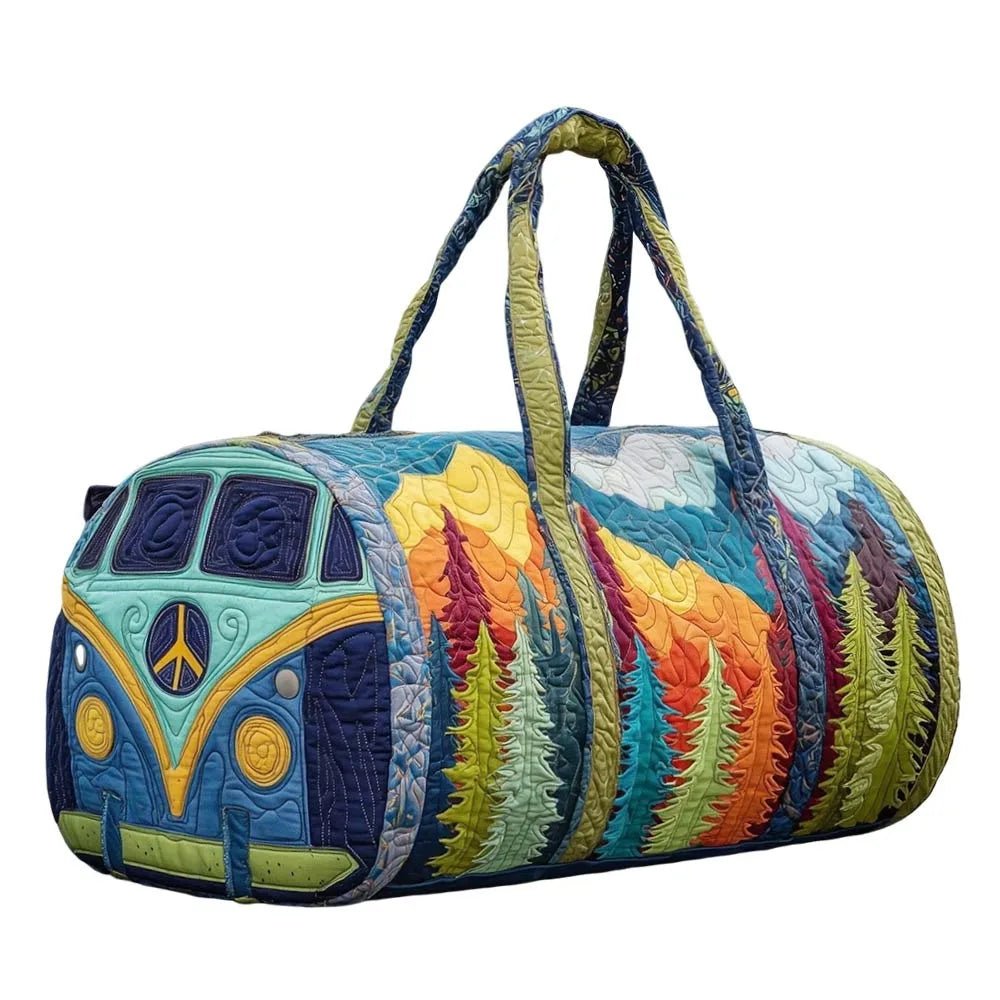 3D Frog Pattern Quilted Duffle Bag – Boho Weekender Travel Bag, Yoga Mat... — View 12