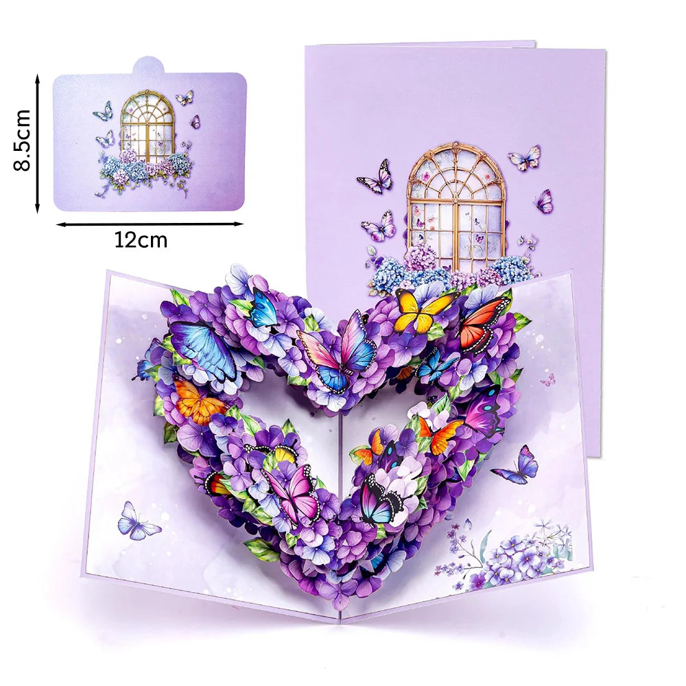 Premium 3D Pop-Up Flower Bouquet Card | Forever Floral Greeting Set