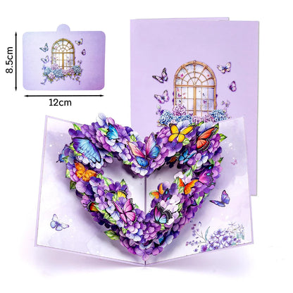 Premium 3D Pop-Up Flower Bouquet Card | Forever Floral Greeting Set