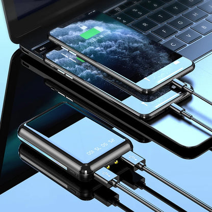 20000mAh Mini Power Bank | High-Capacity Portable Charger with Mirror Screen