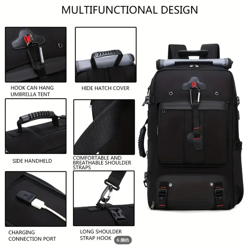35L Convertible Travel Backpack Duffel – Port, Shoe Compartment, 15.6" L... — View 4