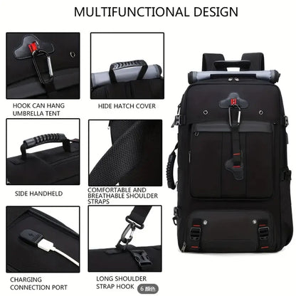 35L Convertible Travel Backpack Duffel – Port, Shoe Compartment, 15.6" L... — View 4