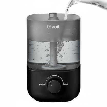 Top - Fill Humidifier 2.5L 360° Nozzle Auto Shut - Off Quiet Cool Mist Baby Bedroom Plants Black - GiftWave.co