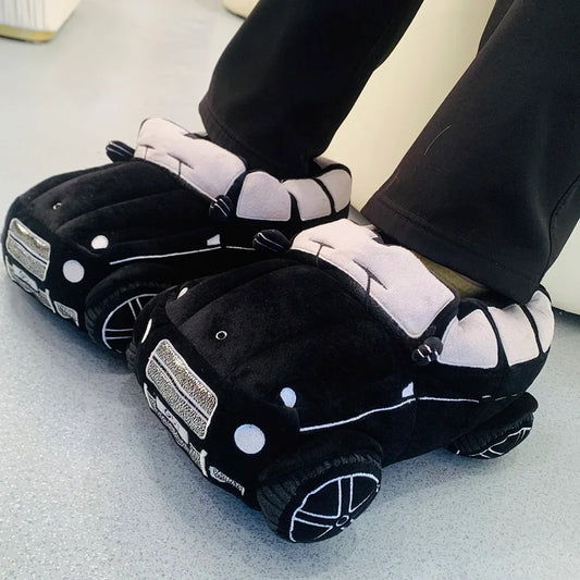 Fun & Fuzzy Car Shape Plush Slippers