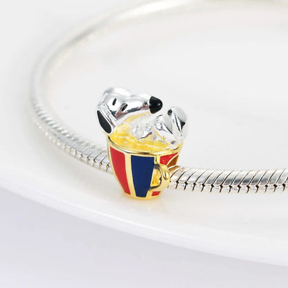 Miniso x Peanuts™ 925 Sterling Silver Snoopy Charm | Popcorn & Watermelon Edition