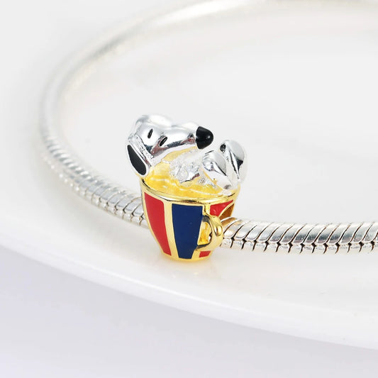 Miniso x Peanuts™ 925 Sterling Silver Snoopy Charm | Popcorn & Watermelon Edition
