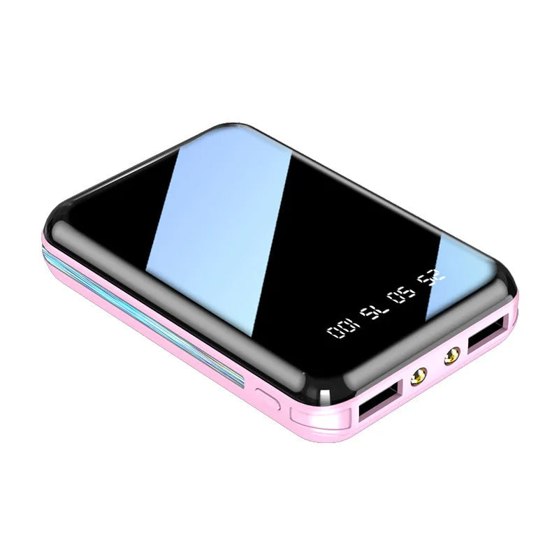 20000mAh Mini Power Bank | High-Capacity Portable Charger with Mirror Screen