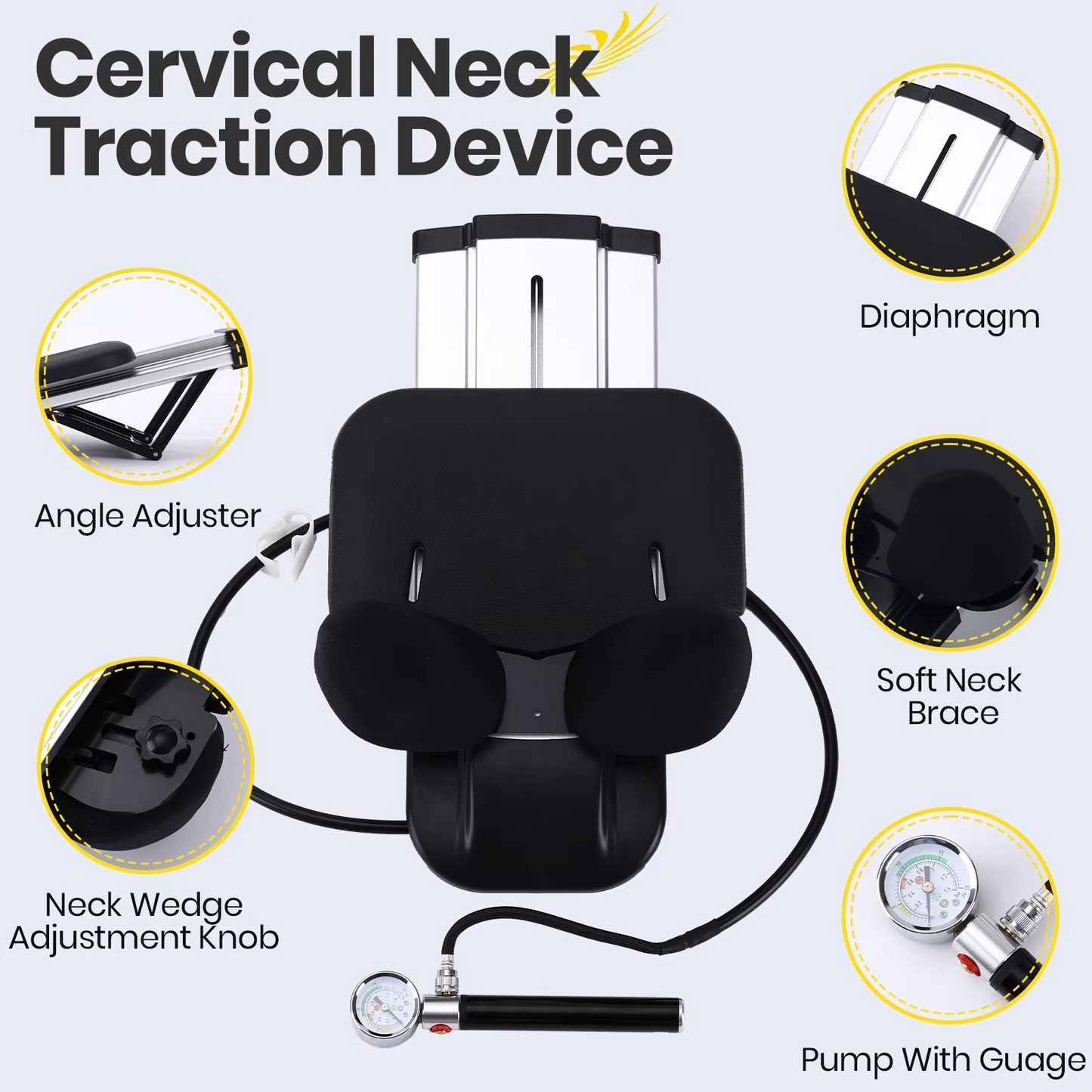 Deluxe Home Cervical Traction Device for Neck Pain Relief and Disk Degeneration Therapy