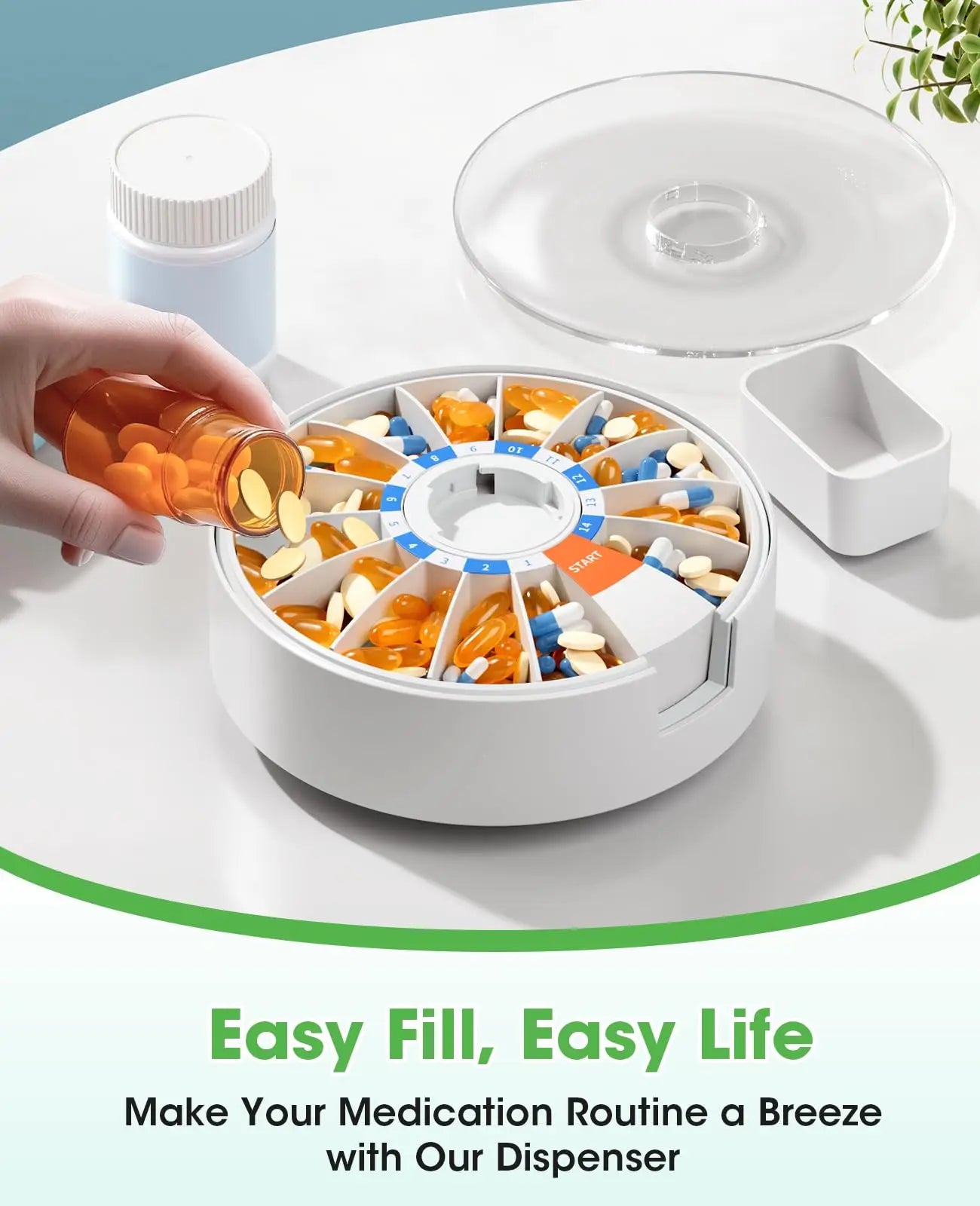 14-Day Smart Pill Organizer – Wall-Mounted & Tabletop Medicine Dispenser... — View 5