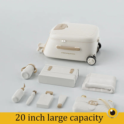 Kids 4-in-1 Detachable Ride-On Trolley Luggage 20" Boarding Suitcase Brake Wheel TSA Lock Boys Girls