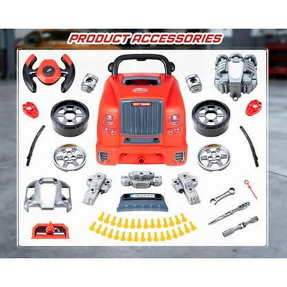 Little Mechanic: 61 - Piece Kids Truck Engine Toy Set, Educational Car Maintenance Play for Ages 3 - 5 Years| Educational STEM Workshop - GiftWave.co