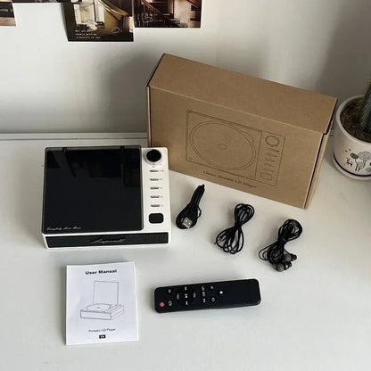 Portable CD Player Walkman Bluetooth 5.0 LCD Screen Built - In Speaker Anti - Skip USB - C Rechargeable Gift - GiftWave.co