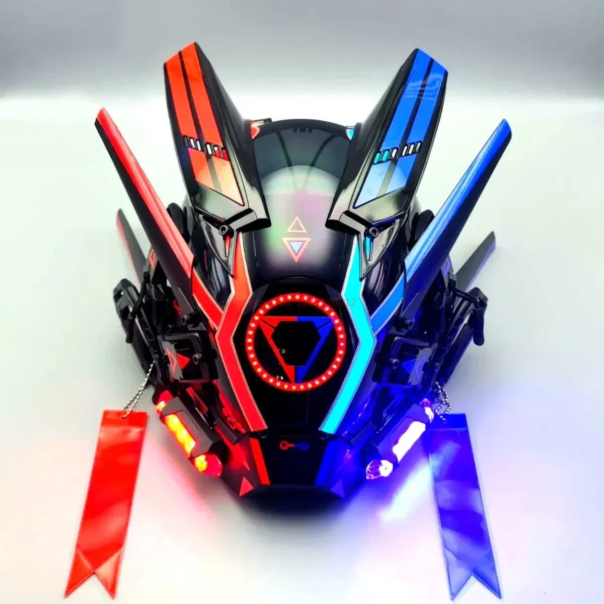 Cyberpunk Helmet Shinobi Mask: Robot Samurai Armor with LED Light — View 28